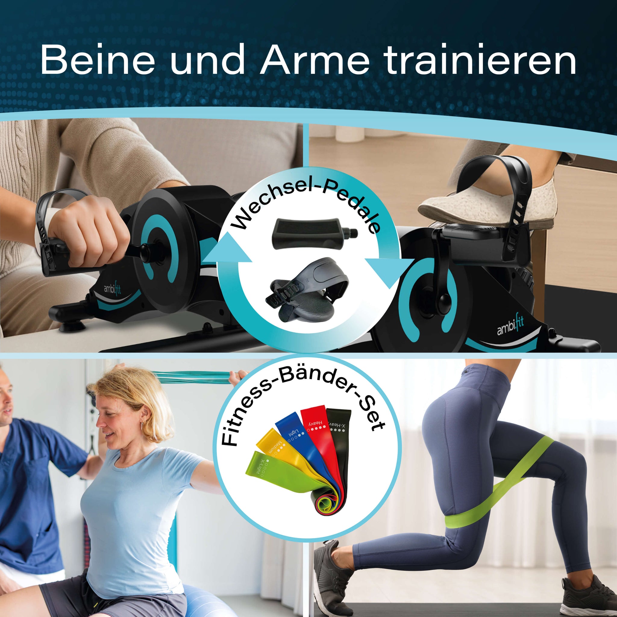 Pedaltrainer Magneto Silent Set - Premium Modell mit Zubehör