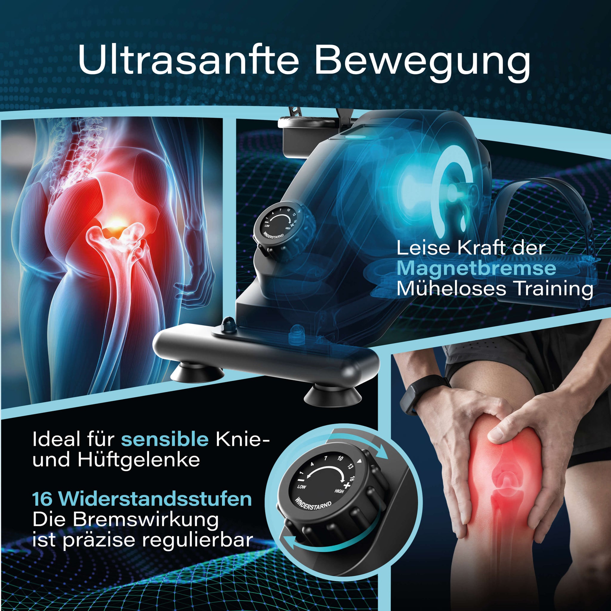 Pedaltrainer Magneto Silent Set - Premium Modell mit Zubehör