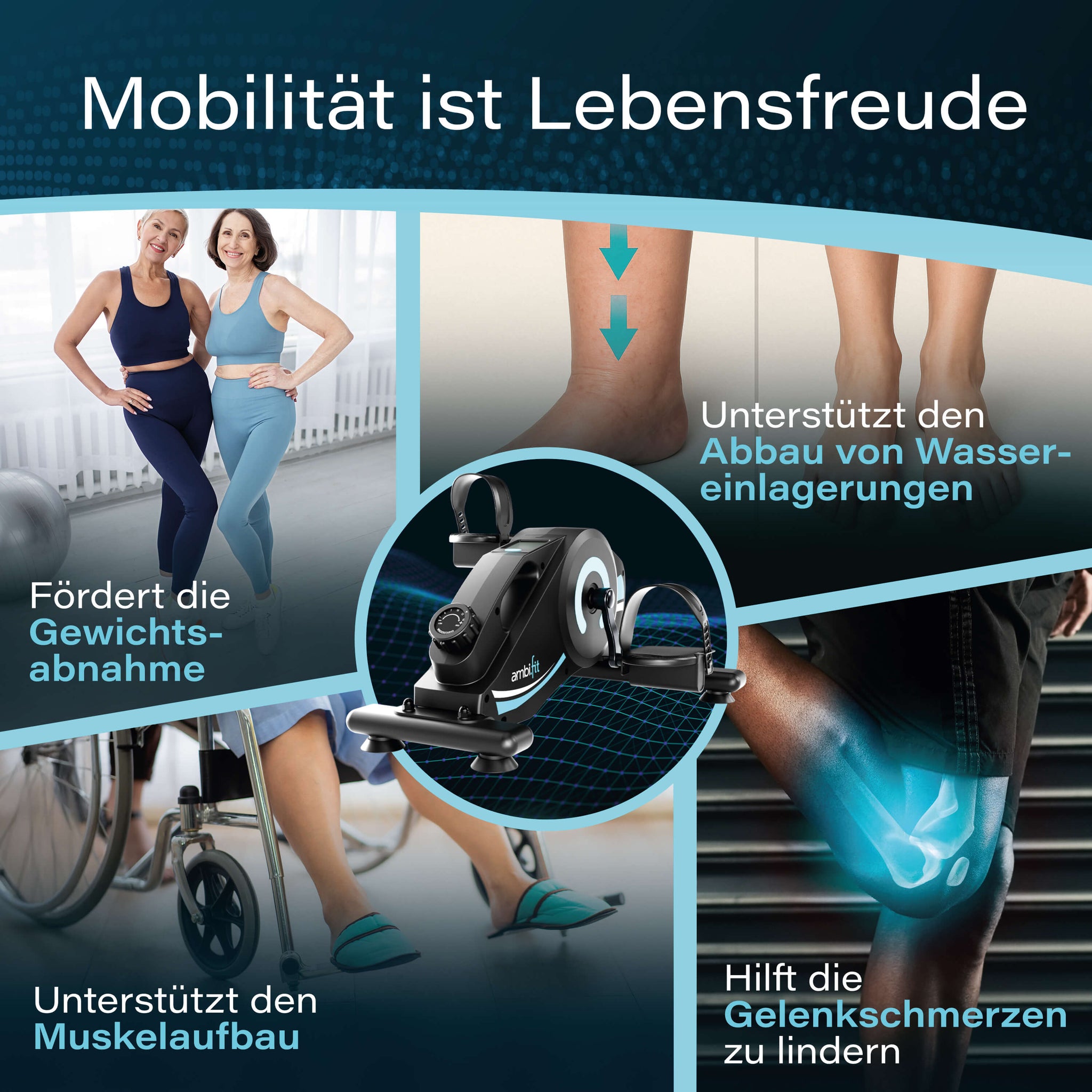 Pedaltrainer Magneto Silent Set - Premium Modell mit Zubehör