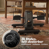 Drehregler des Beintrainers mit 16 fein dosierbaren Widerstandsstufen