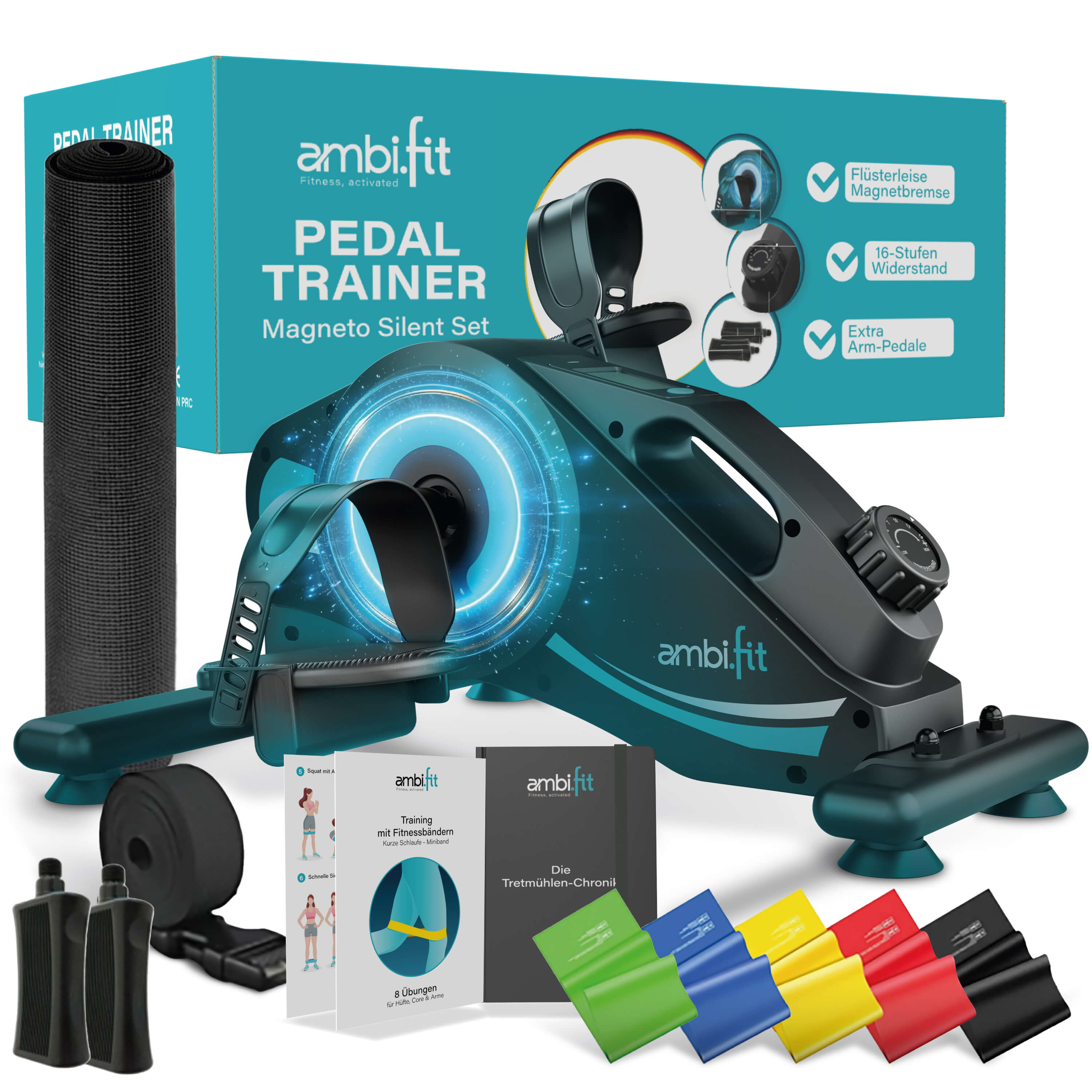 Pedaltrainer Magneto Silent Set - Premium Modell mit Zubehör