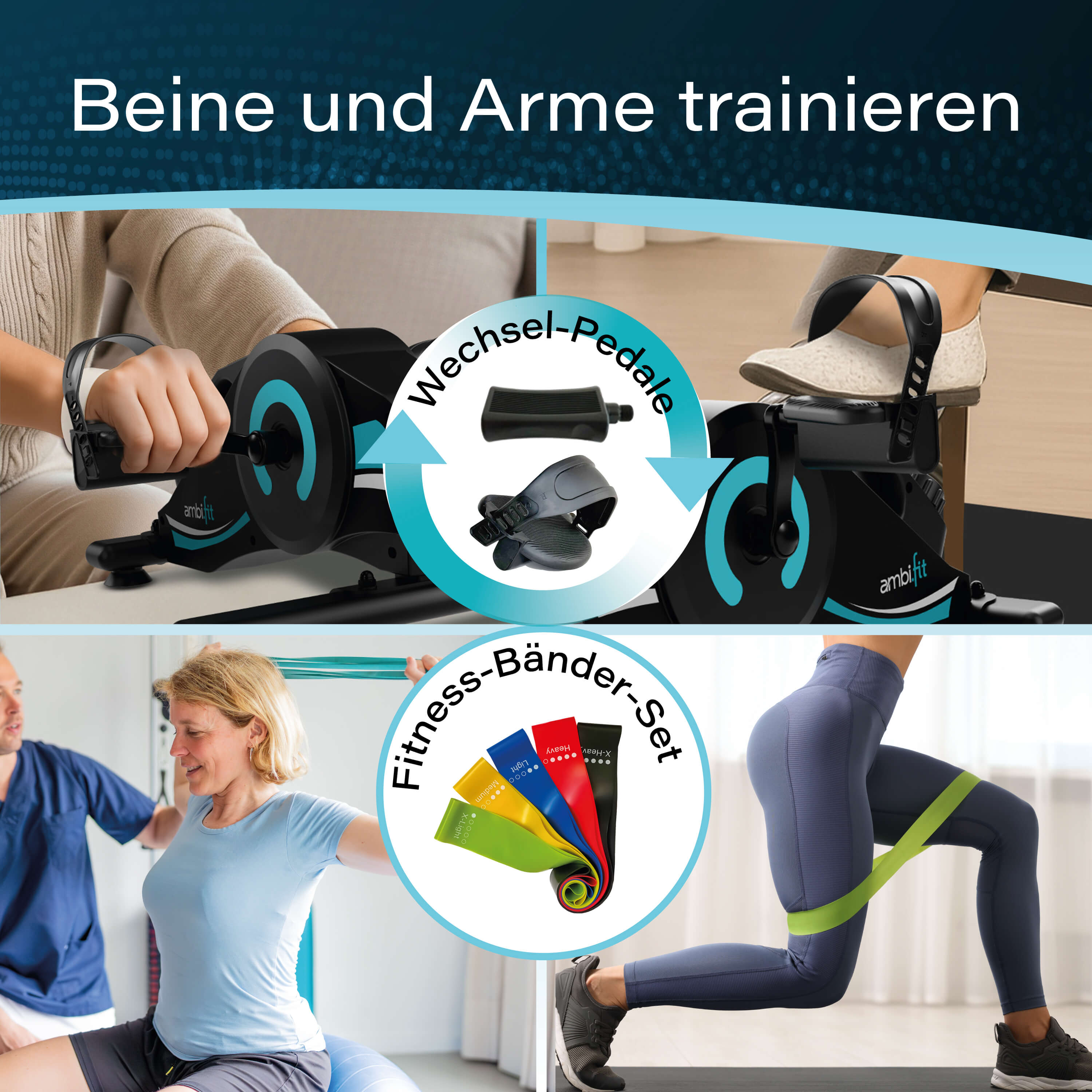 Pedaltrainer Magneto Silent Set - Premium Modell mit Zubehör