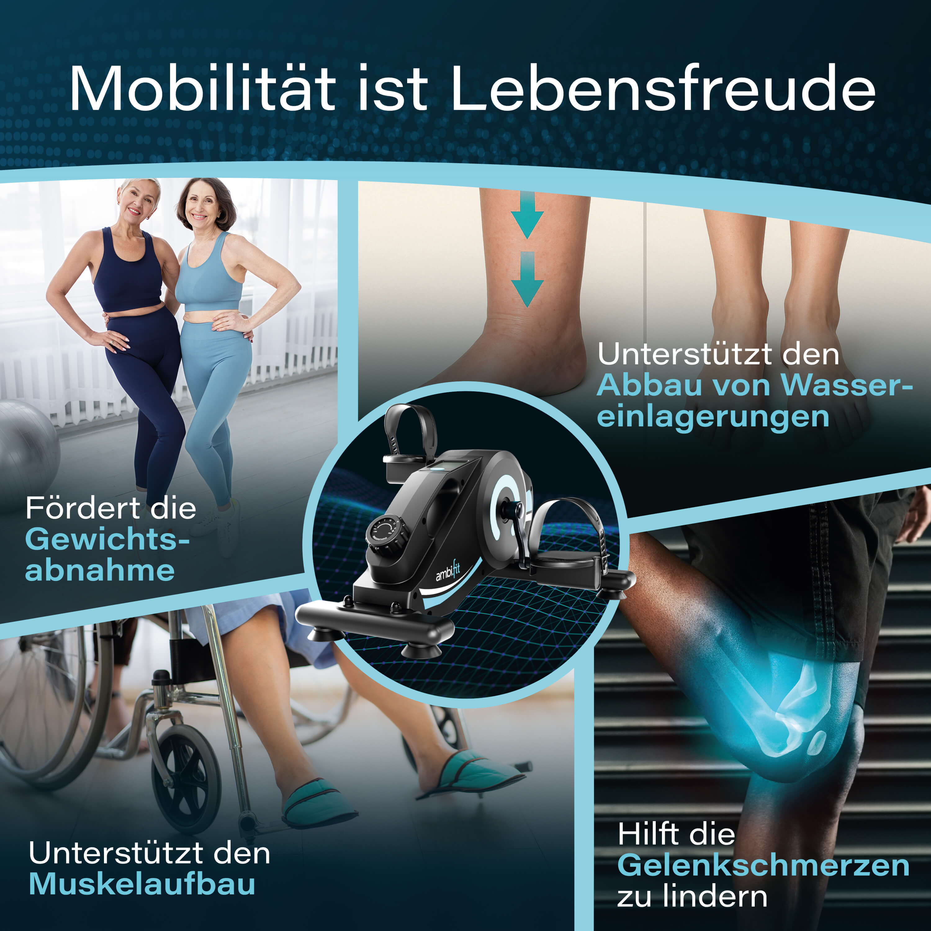 Pedaltrainer Magneto Silent Set - Premium Modell mit Zubehör