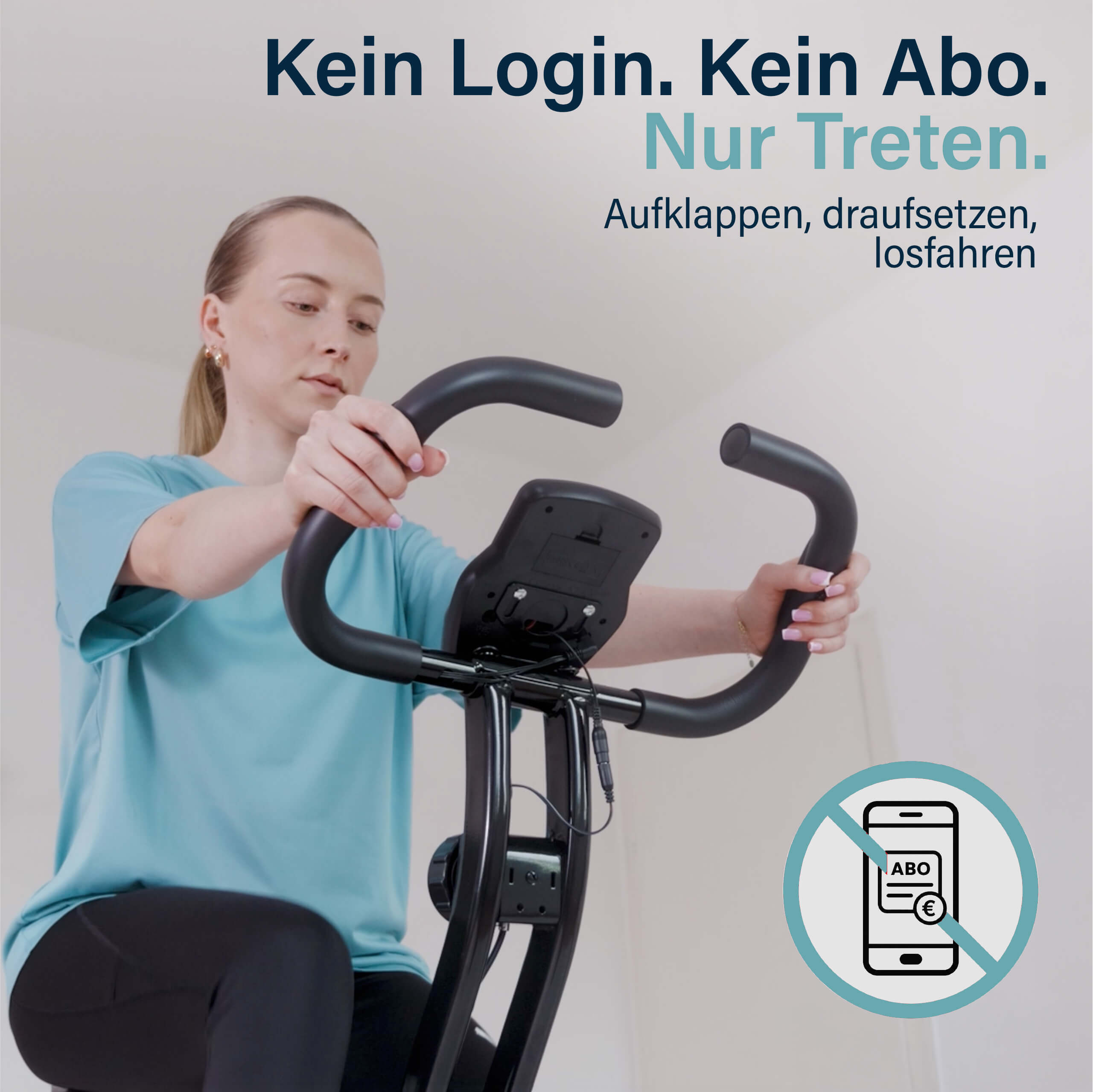 Heimtrainer ohne App und ohne Abo – aufklappen, draufsetzen, losfahren