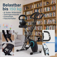 Stabiler klappbarer Heimtrainer, belastbar bis 150 kg, wackelfreies Training